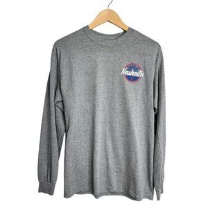 MV Sport Nashville Music City Shirt Mens Long Sleeve Gray‎ Size Medium